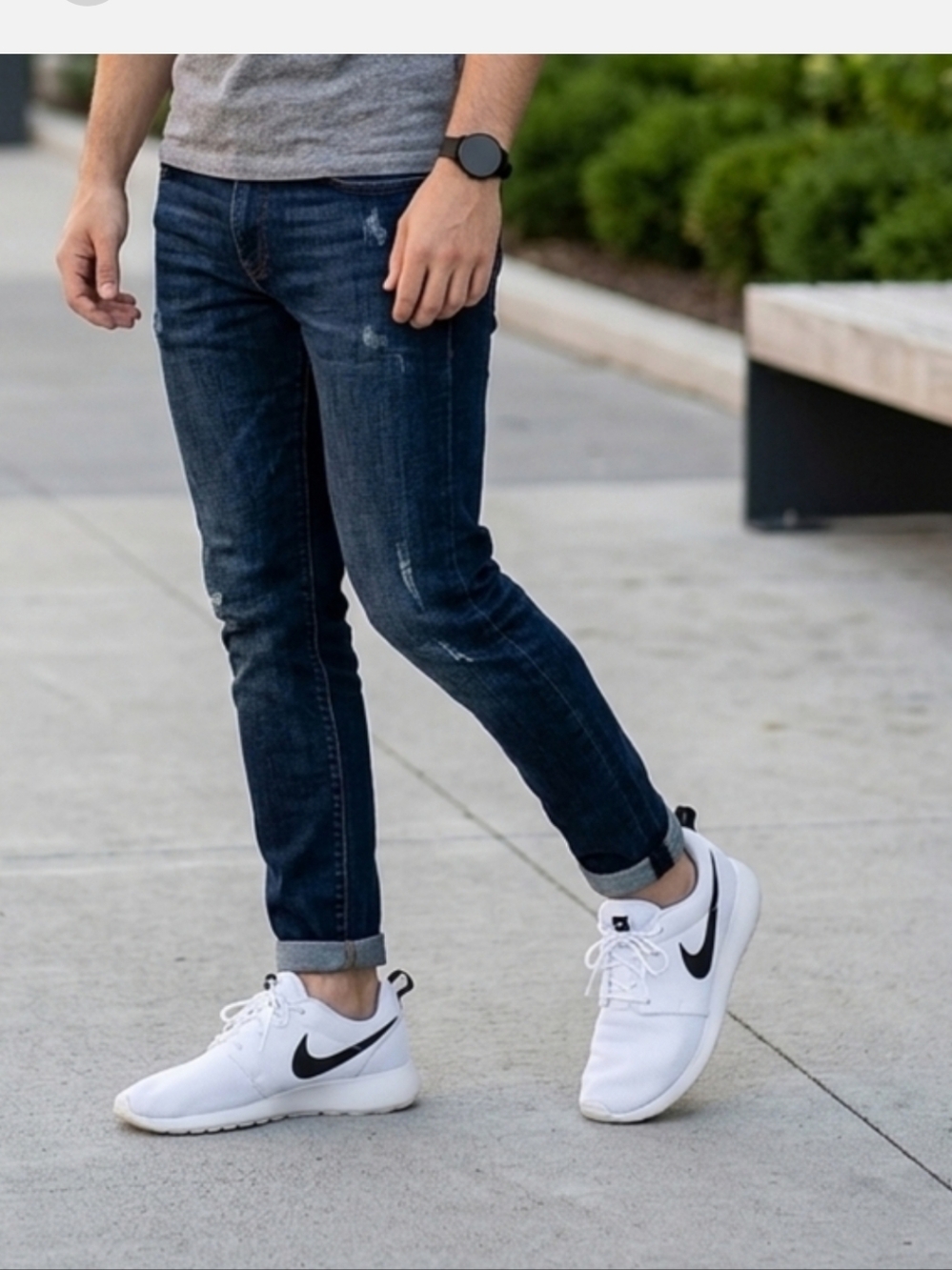 Nike White Athletic Sneakers with Black Swoosh